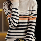 Women's Wool Blend Striped Sweater | Cozy Comfort Meets Classic Style