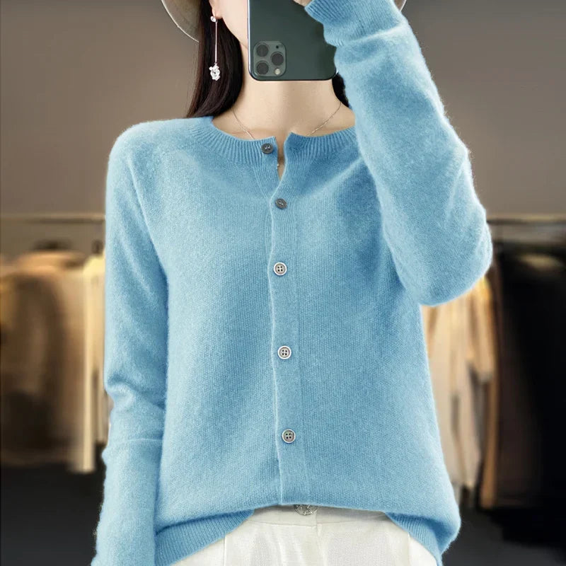 Ruby | Merino Wool Button Cardigan