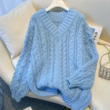 Oversized V-Neck Cable Knit Sweater | Cozy Comfort & Timeless Style