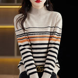 Women's Wool Blend Striped Sweater | Cozy Comfort Meets Classic Style