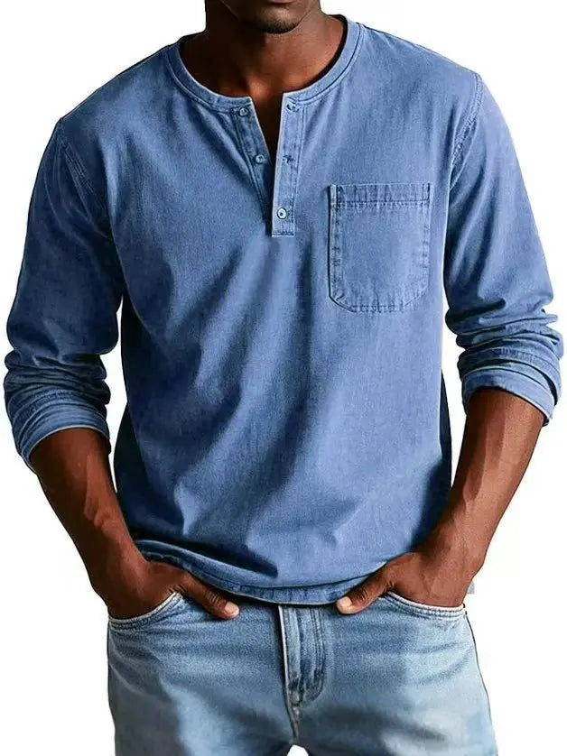 Men's Vintage Henley Shirt