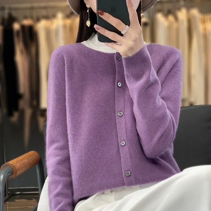 Ruby | Merino Wool Button Cardigan
