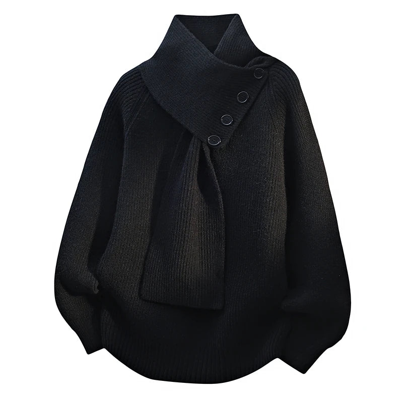 Nia | Scarf-Neck Knit Jumper