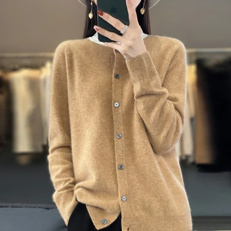 Ruby | Merino Wool Button Cardigan