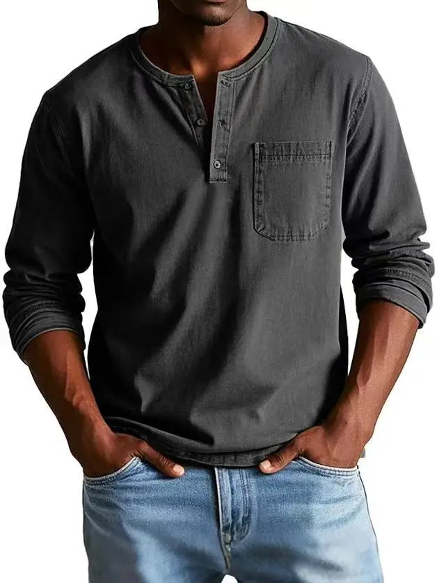 Men's Vintage Henley Shirt