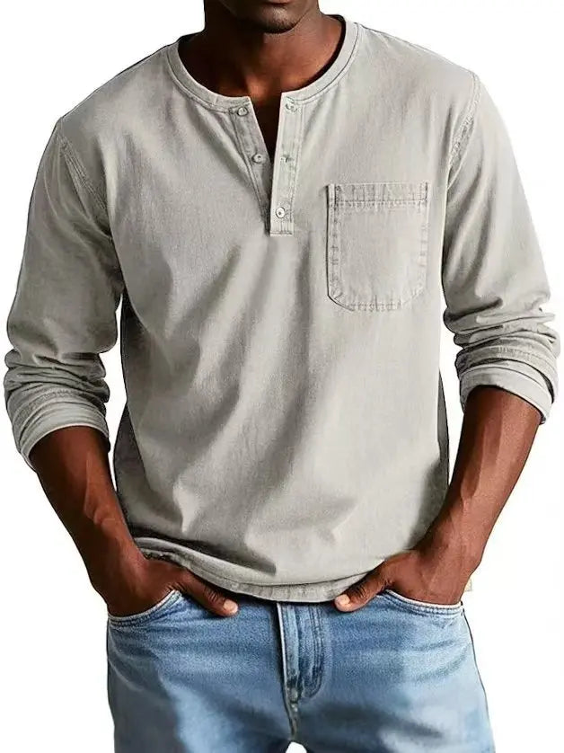 Men's Vintage Henley Shirt