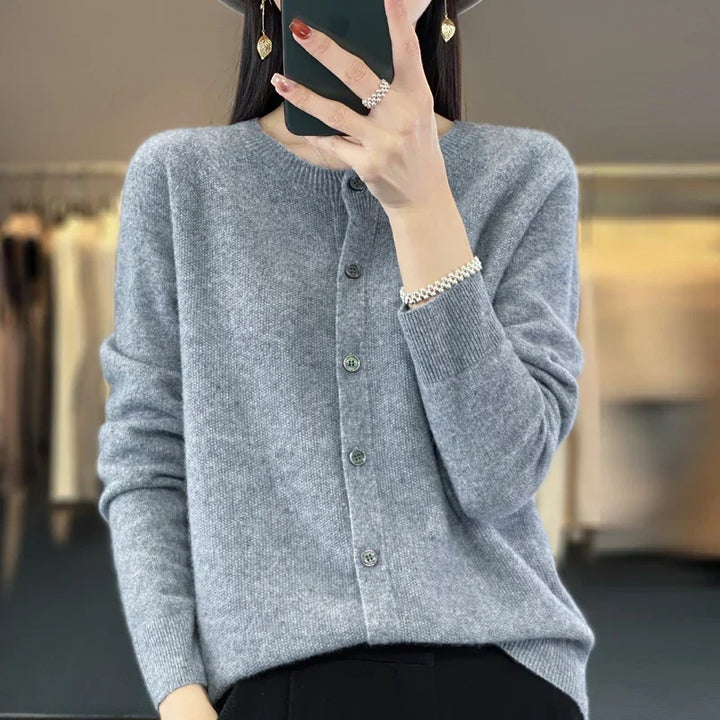 Ruby | Merino Wool Button Cardigan