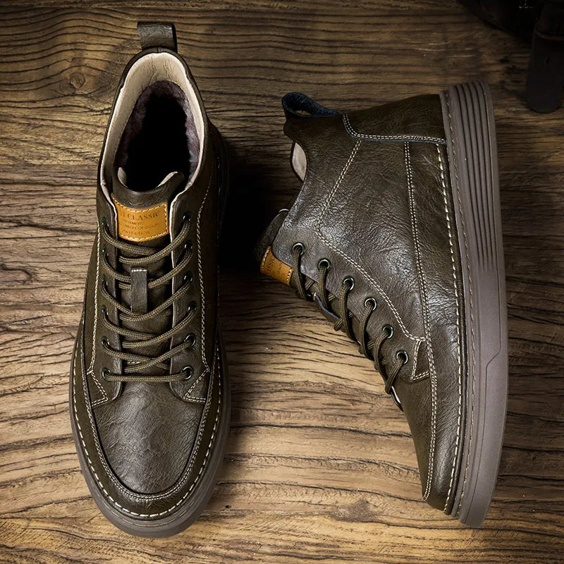 Thomas | Rugged Lace-Up Ankle Boots, Fur-Lined Option