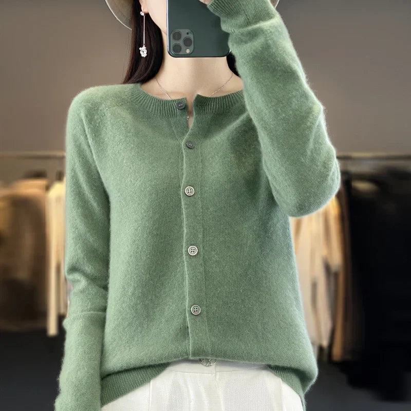 Ruby | Merino Wool Button Cardigan