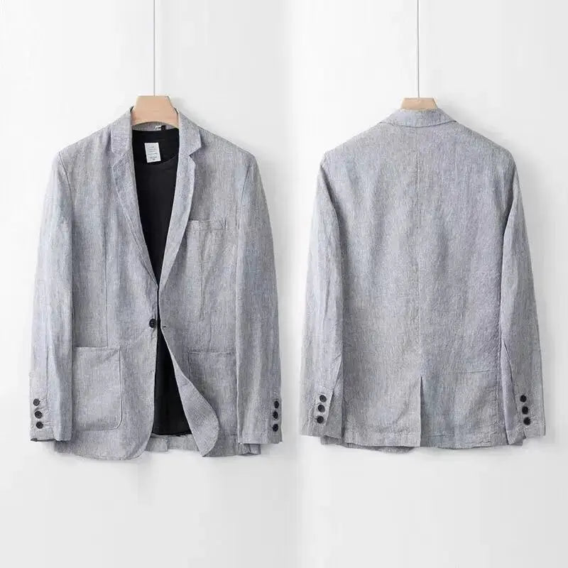 Men's Linen-Blend Suit with Peak Lapel | Smart Casual Refined