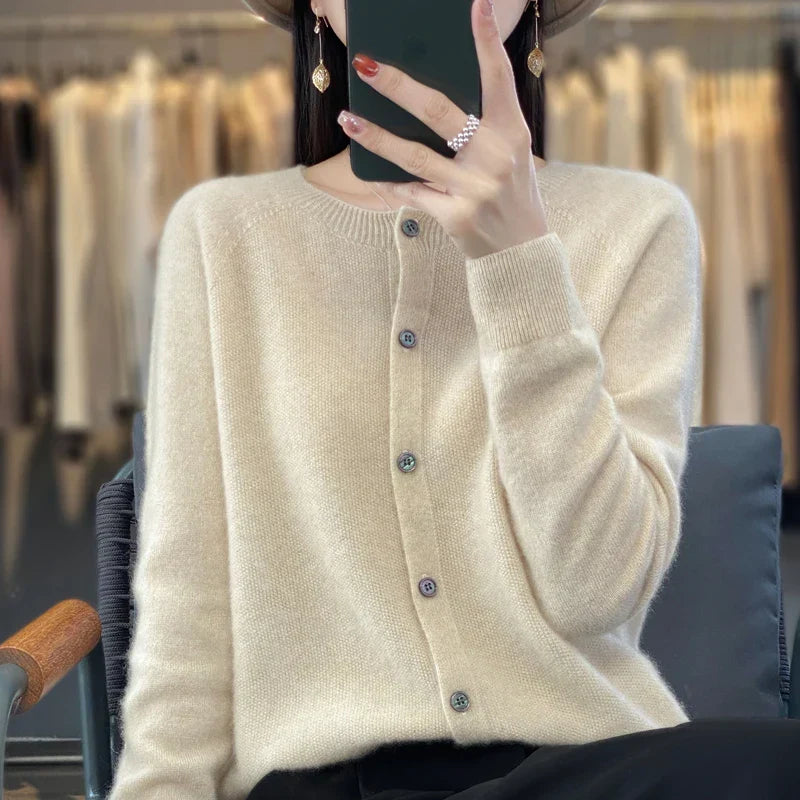 Ruby | Merino Wool Button Cardigan
