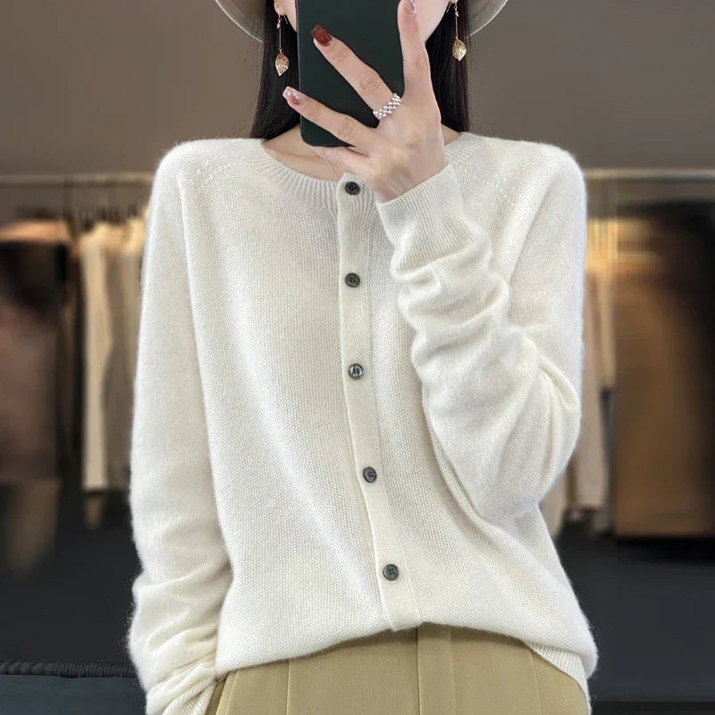 Ruby | Merino Wool Button Cardigan