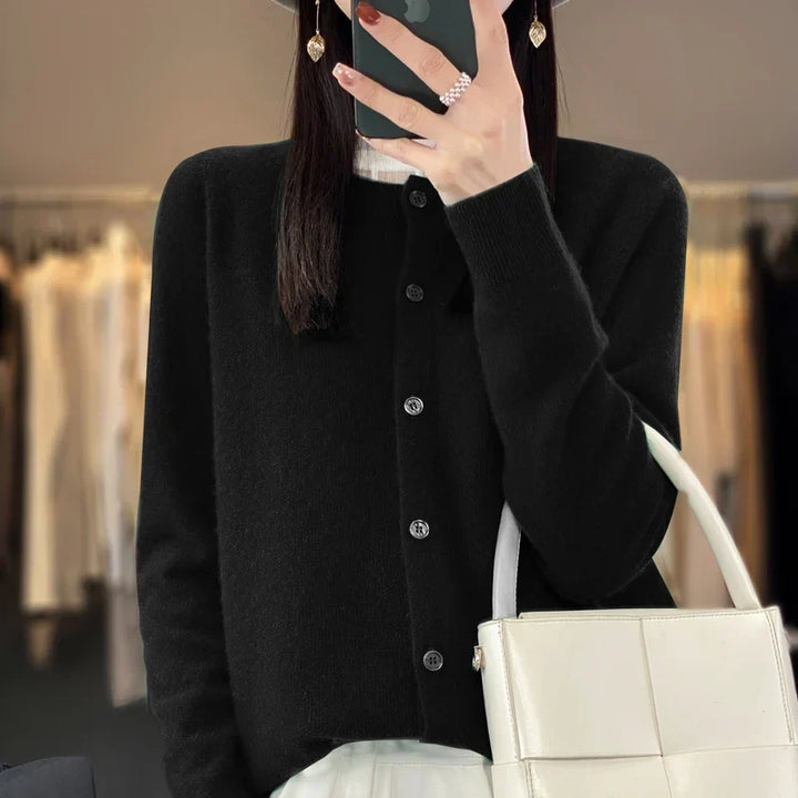Ruby | Merino Wool Button Cardigan