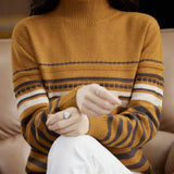 Women's Wool Blend Striped Sweater | Cozy Comfort Meets Classic Style
