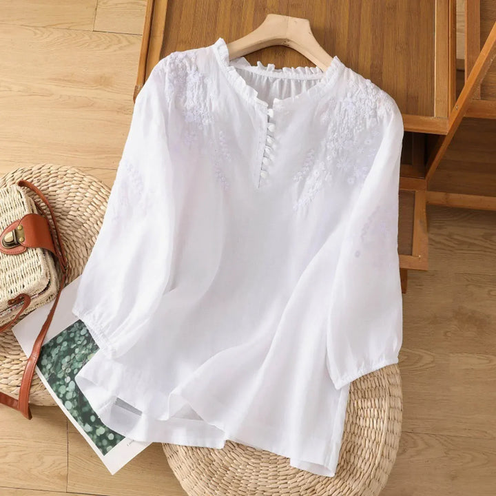 Isabella | Lightweight Floral Button-Front Blouse