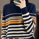 Women's Wool Blend Striped Sweater | Cozy Comfort Meets Classic Style