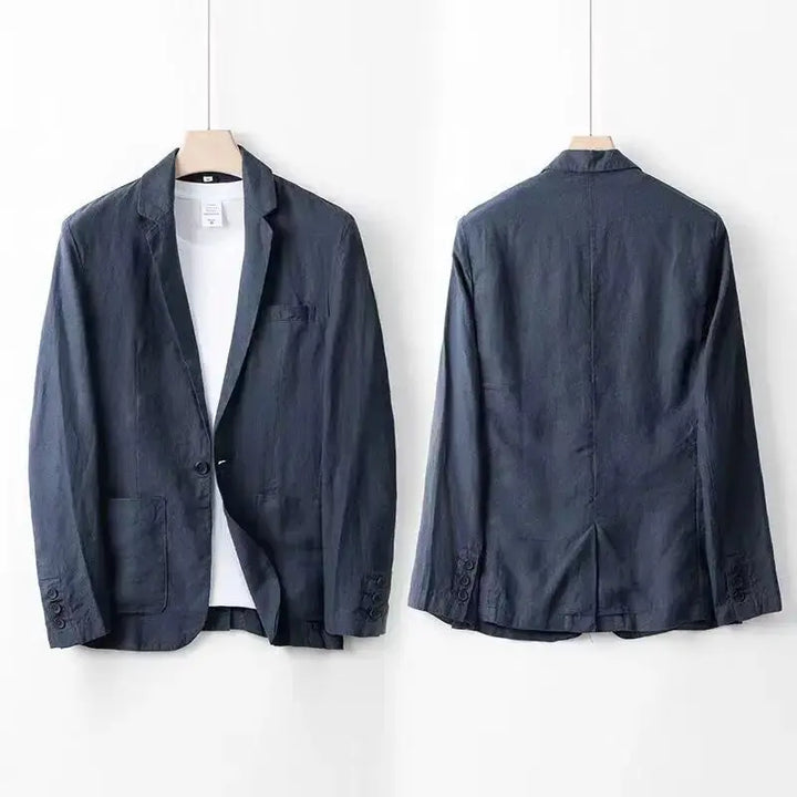 Men's Linen-Blend Suit with Peak Lapel | Smart Casual Refined