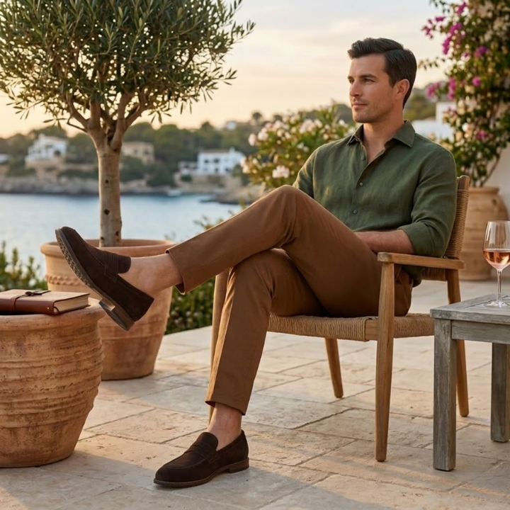 Warren | Suede Penny Loafers with Rubber Sole