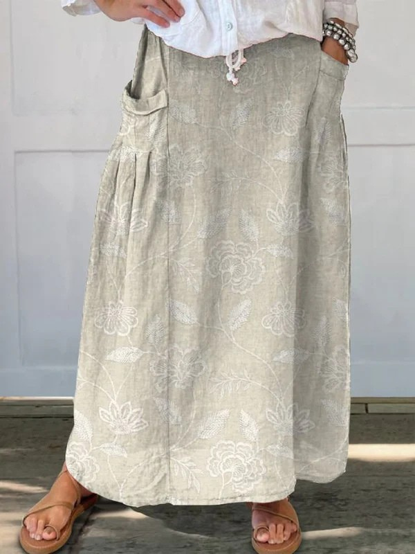 Imelda | Floral A-Line Midi Skirt