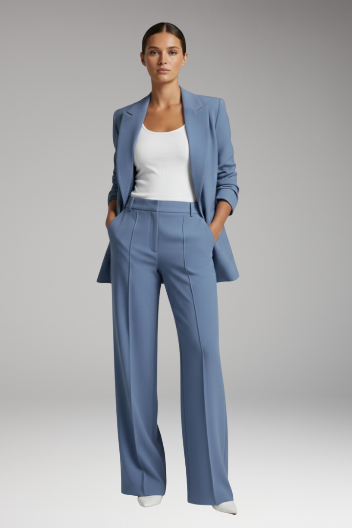 Ailsa | Lapel Blazer Suit with Straight-Leg Trousers