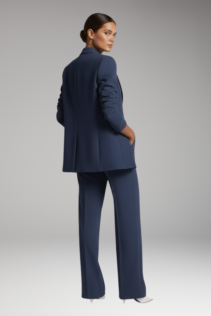 Ailsa | Lapel Blazer Suit with Straight-Leg Trousers