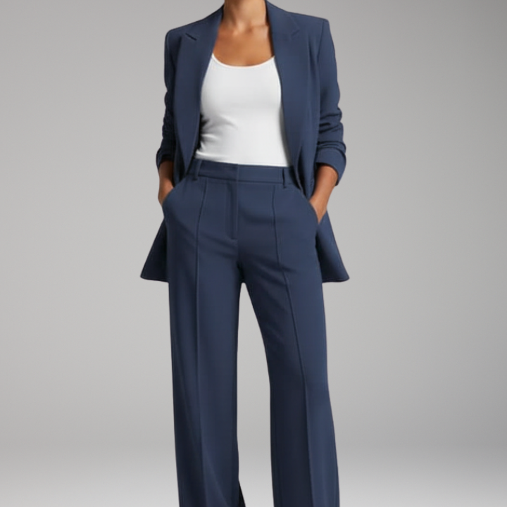Women's Lapel Blazer Suit Set | Professional Tailored Two-Piece