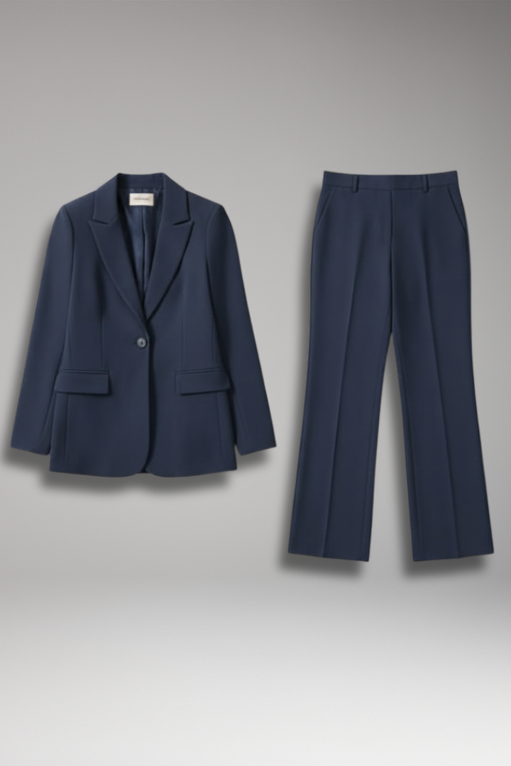 Ailsa | Lapel Blazer Suit with Straight-Leg Trousers