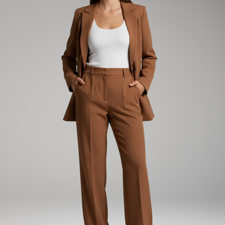 Women's Lapel Blazer Suit Set | Professional Tailored Two-Piece