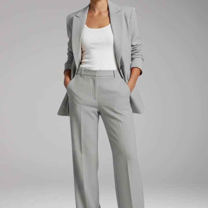 Women's Lapel Blazer Suit Set | Professional Tailored Two-Piece
