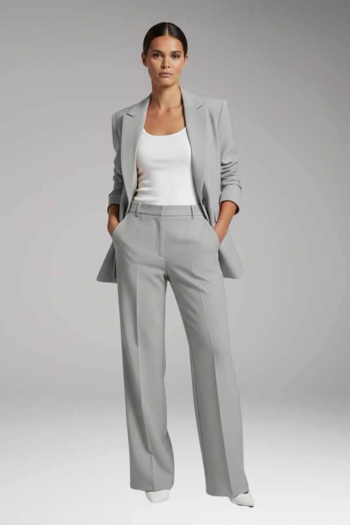 Ailsa | Lapel Blazer Suit with Straight-Leg Trousers