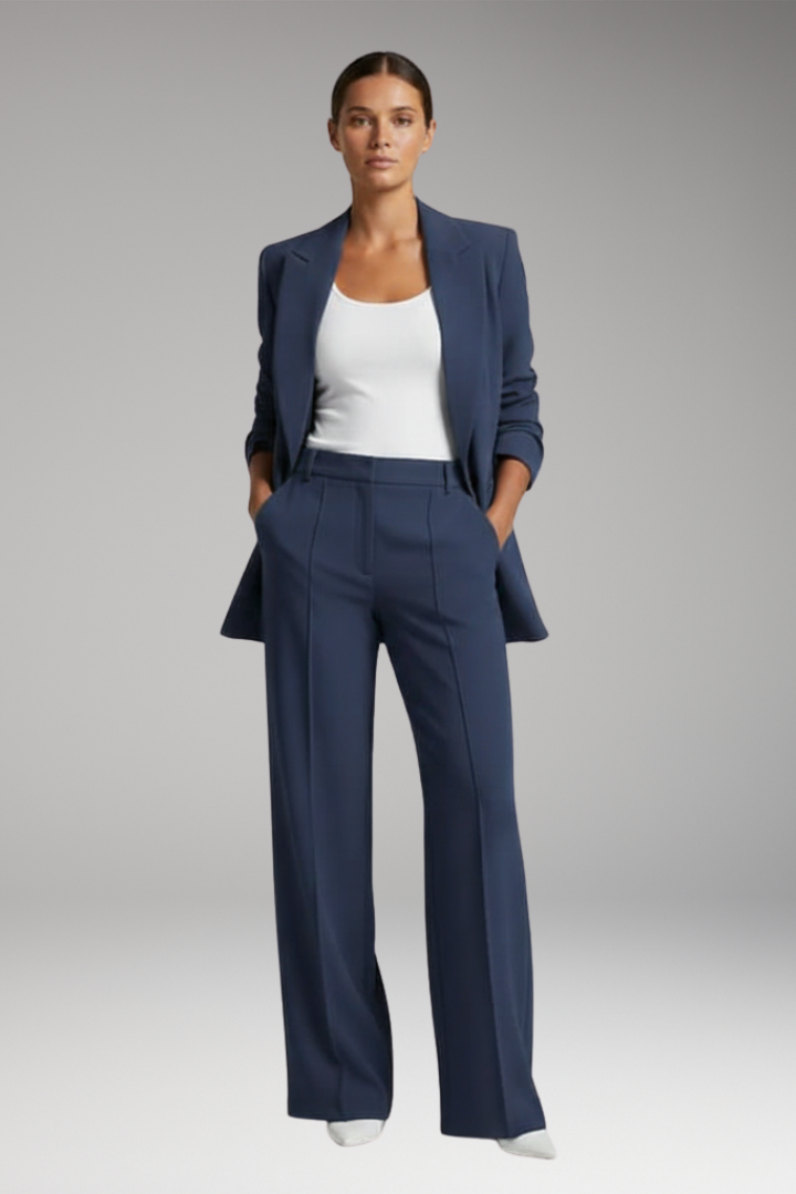 Ailsa | Lapel Blazer Suit with Straight-Leg Trousers