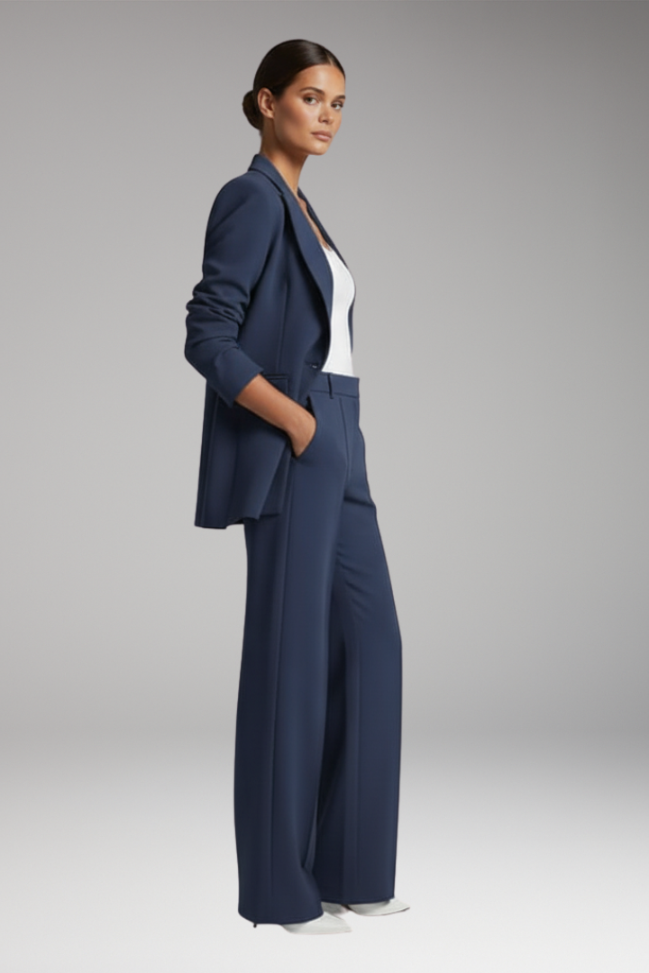 Ailsa | Lapel Blazer Suit with Straight-Leg Trousers