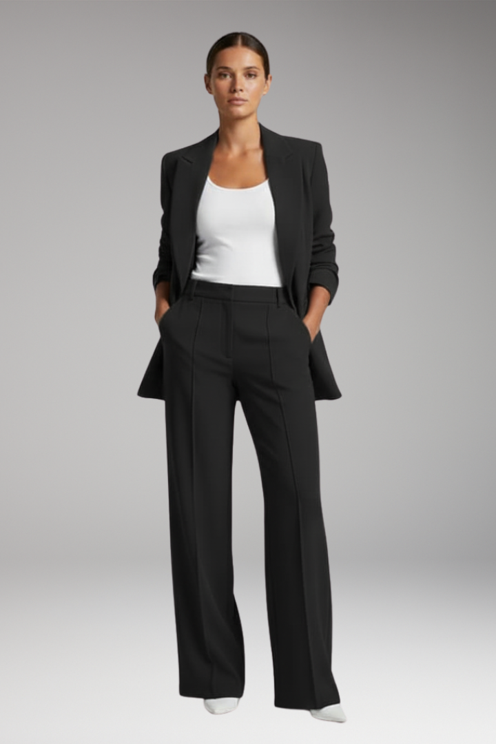 Ailsa | Lapel Blazer Suit with Straight-Leg Trousers