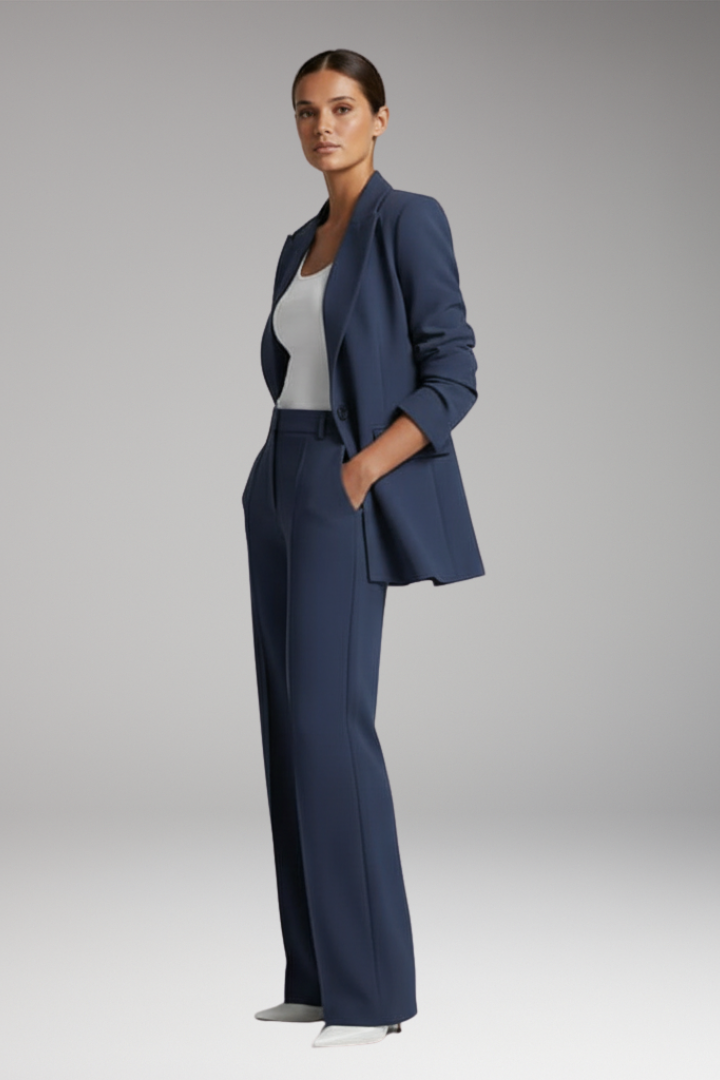 Ailsa | Lapel Blazer Suit with Straight-Leg Trousers