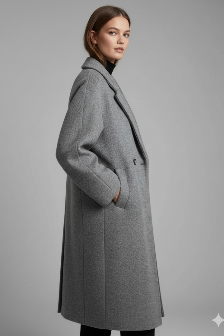 Esme | Long Open-Front Coat with Extended Lapels