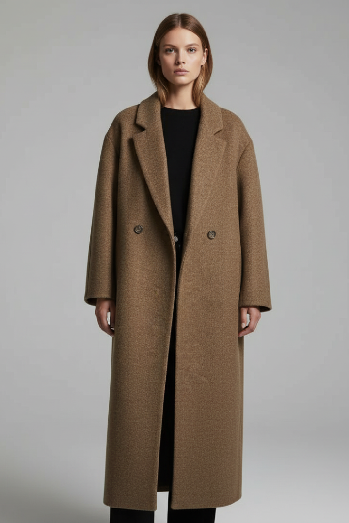 Esme | Long Open-Front Coat with Extended Lapels