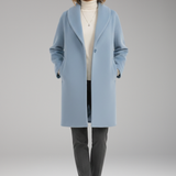 Mid-Length Open-Collar Coat | Clean Lines & Effortless Structure