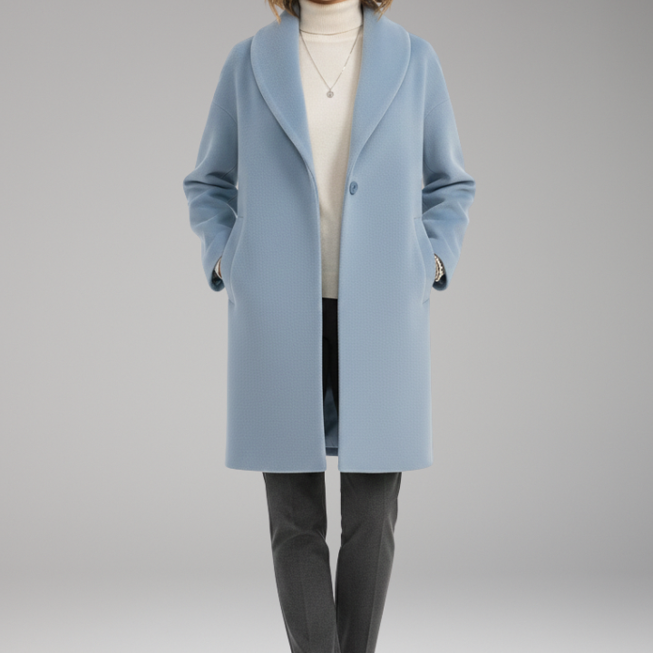 Mid-Length Open-Collar Coat | Clean Lines & Effortless Structure