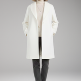 Mid-Length Open-Collar Coat | Clean Lines & Effortless Structure