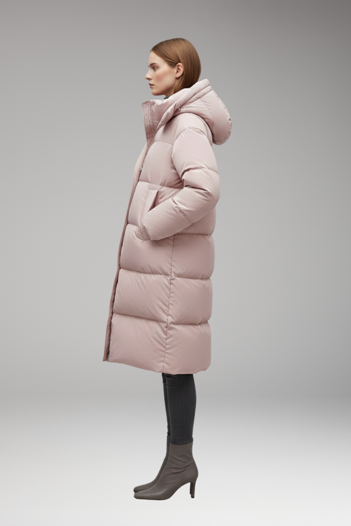 Susan | Long Quilted Jacket with Adjustable Hood