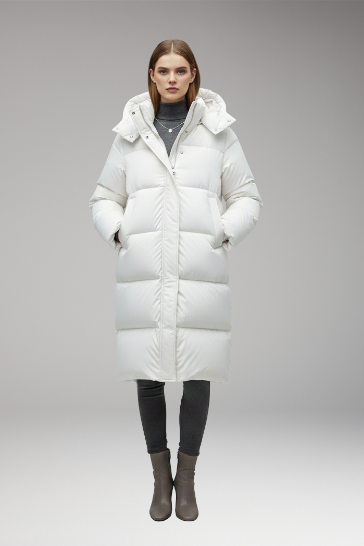 Susan | Long Quilted Jacket with Adjustable Hood