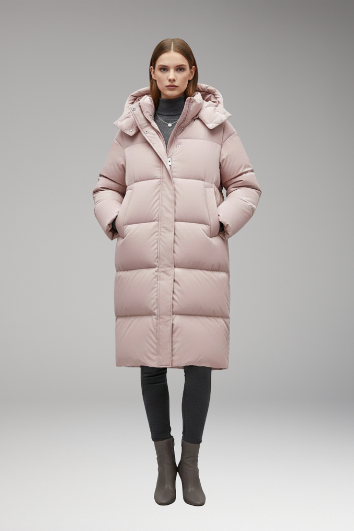 Susan | Long Quilted Jacket with Adjustable Hood