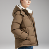 Women's Hooded Puffer Jacket | Fleece-Lined Warmth with Modern Style
