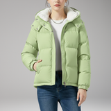 Women's Hooded Puffer Jacket | Fleece-Lined Warmth with Modern Style