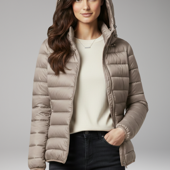 Hooded Down Jacket | Lightweight Warmth & Textured Style
