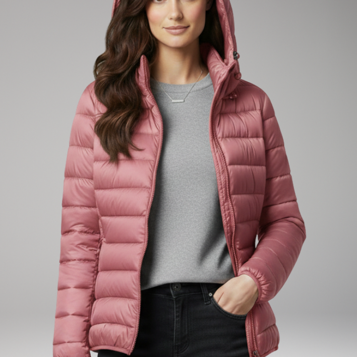Hooded Down Jacket | Lightweight Warmth & Textured Style