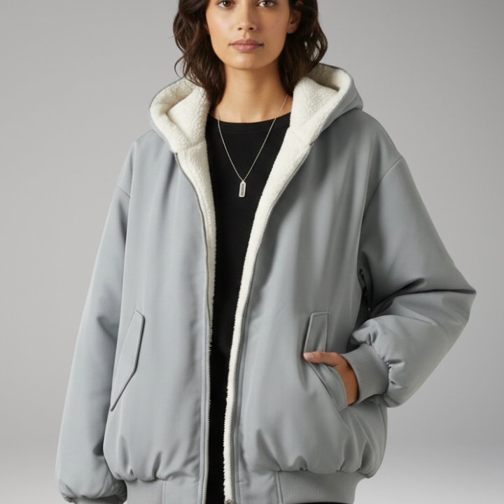 Women's Lined Hood Zip Jacket | Athletic-Inspired Style with Clean Structure