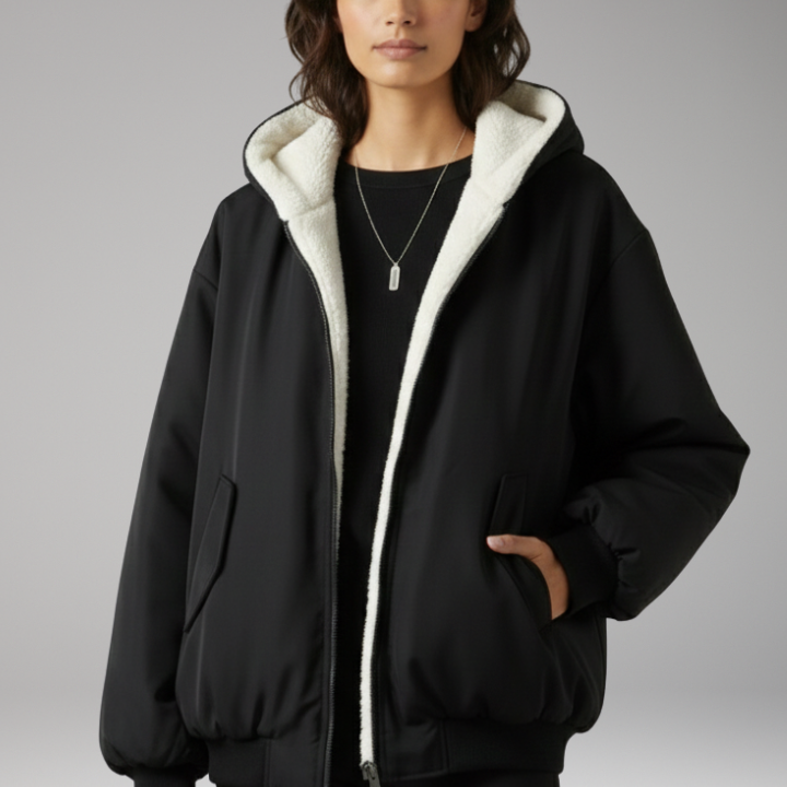 Women's Lined Hood Zip Jacket | Athletic-Inspired Style with Clean Structure