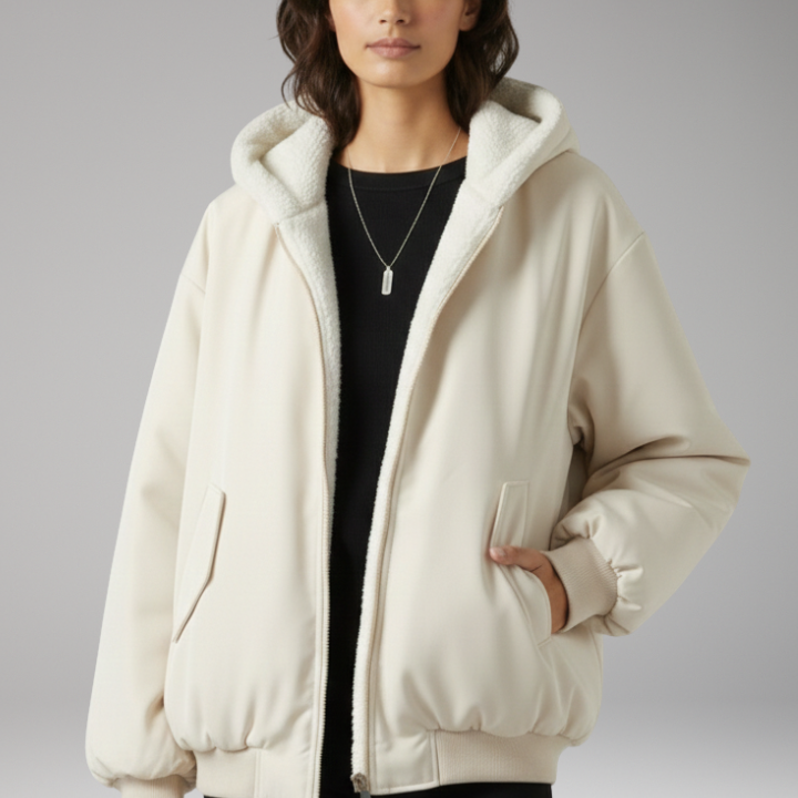 Women's Lined Hood Zip Jacket | Athletic-Inspired Style with Clean Structure