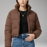 Cropped Quilted Puffer Jacket | Modern Proportions with Structured Warmth